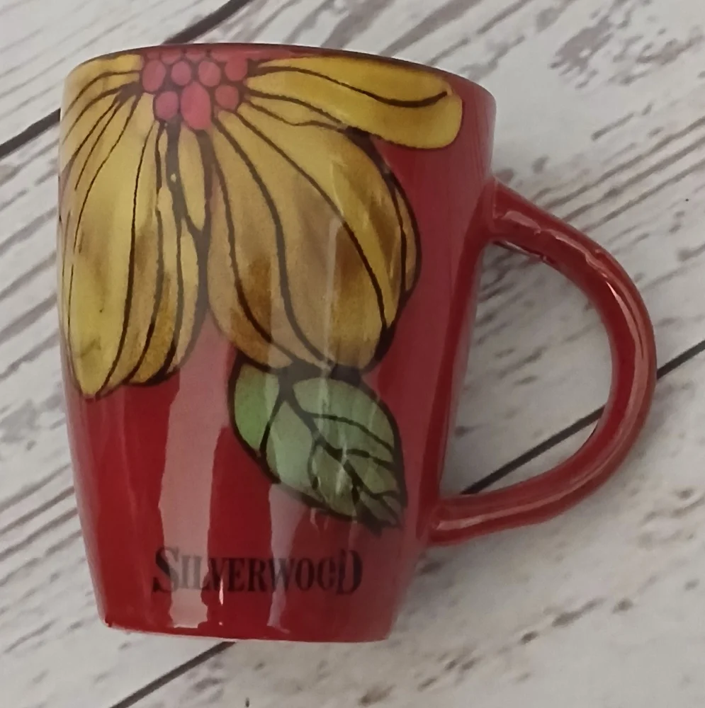 Silverwood Red Floral Magnolia Mug